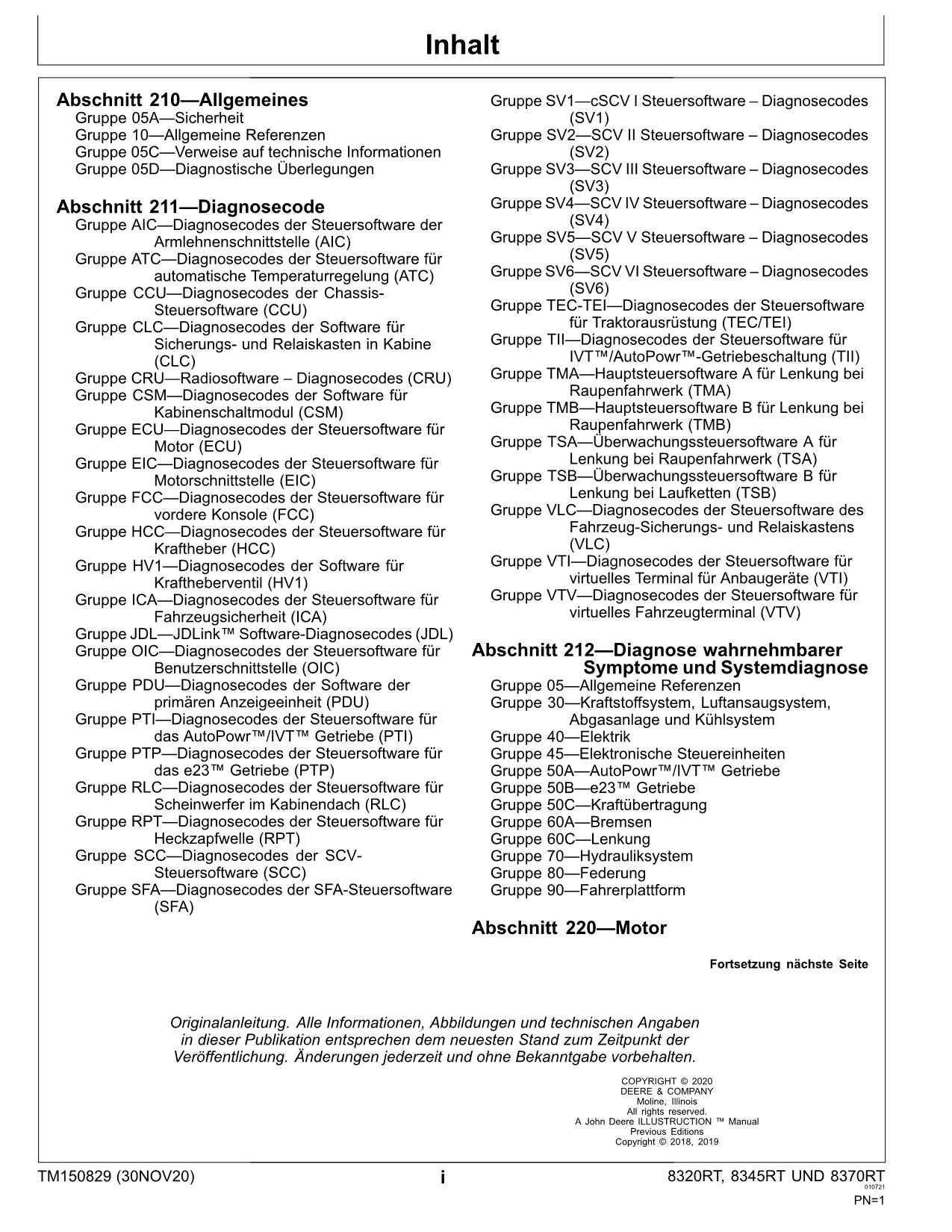 JOHN DEERE 8320RT 8345RT 8370RT TRAKTOR DIAGNOSE REPARATURHANDBUCH