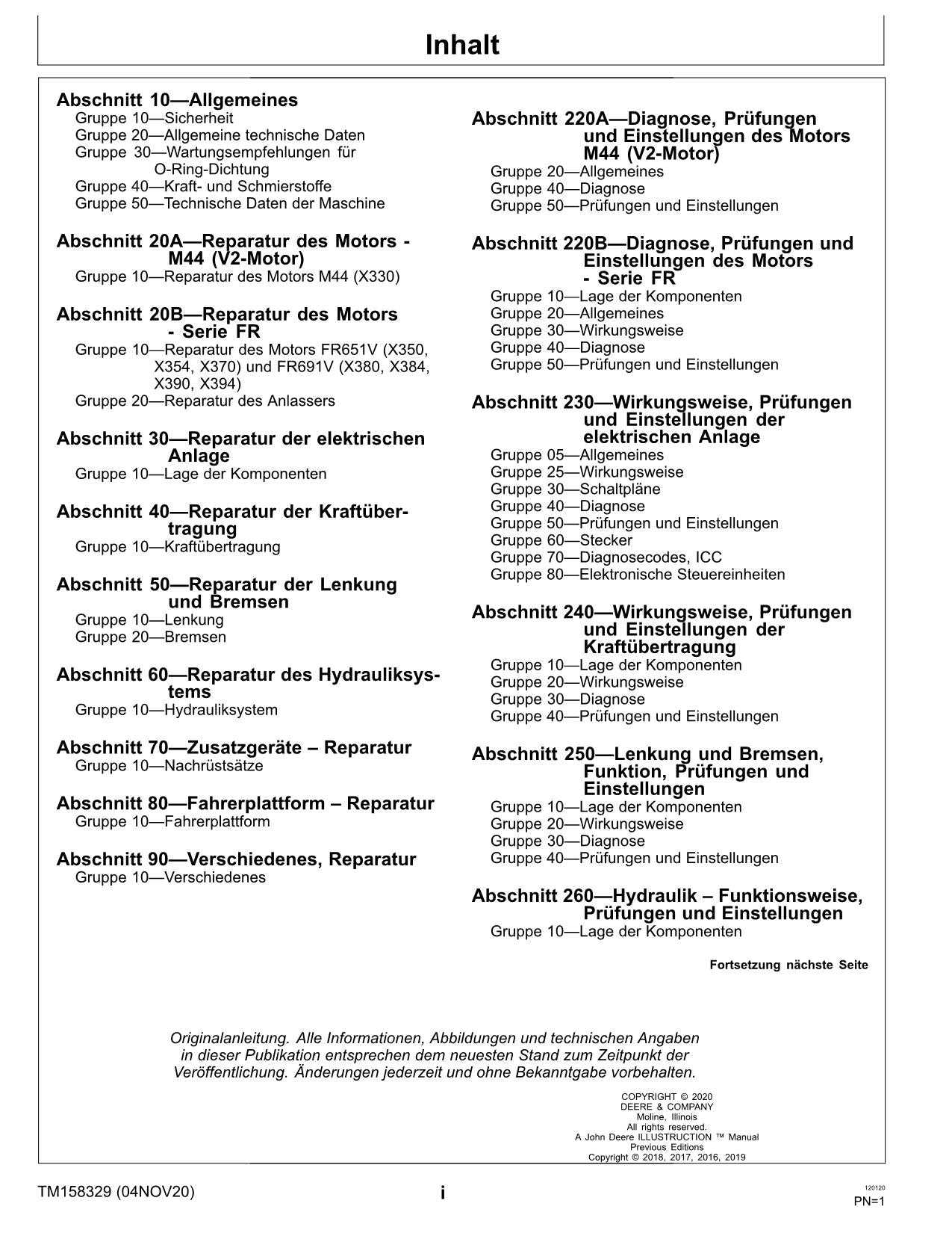 JOHN DEERE X330 X350 X354 X370 X380 X384 X390 X394 TRAKTOR REPARATURHANDBUCH