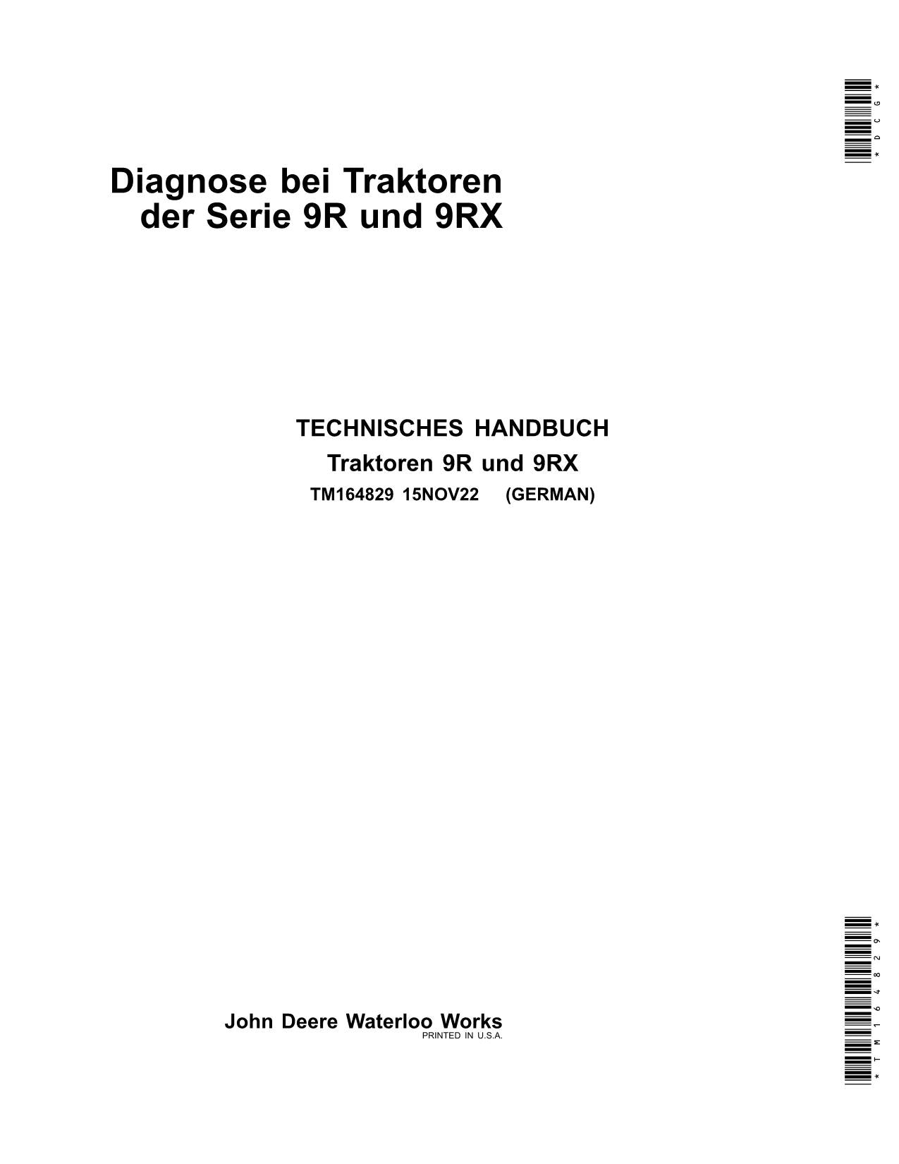 JOHN DEERE 9RX 490 540 590 640 TRAKTOR DIAGNOSE REPARATURHANDBUCH