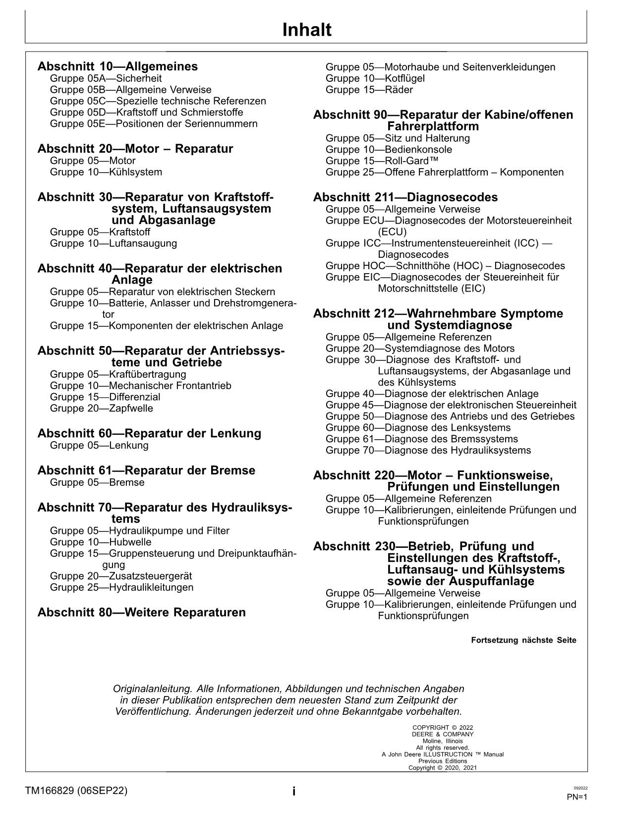 MANUEL DE DIAGNOSTIC ET DE RÉPARATION POUR TRACTEUR COMPACT JOHN DEERE 2032R 2038R