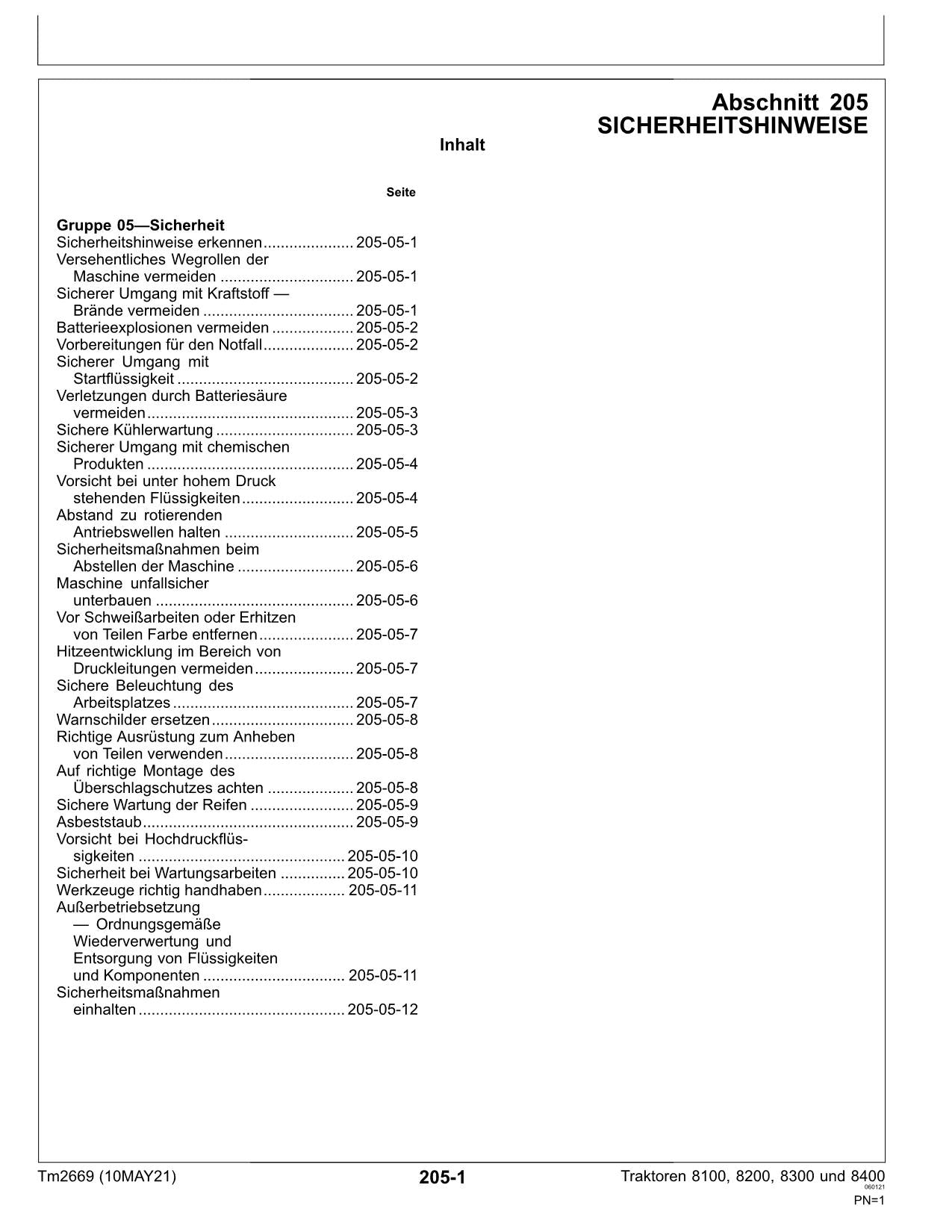 JOHN DEERE 8100 8200 8300 8400 TRAKTOR DIAGNOSE REPARATURHANDBUCH PRÜFEN