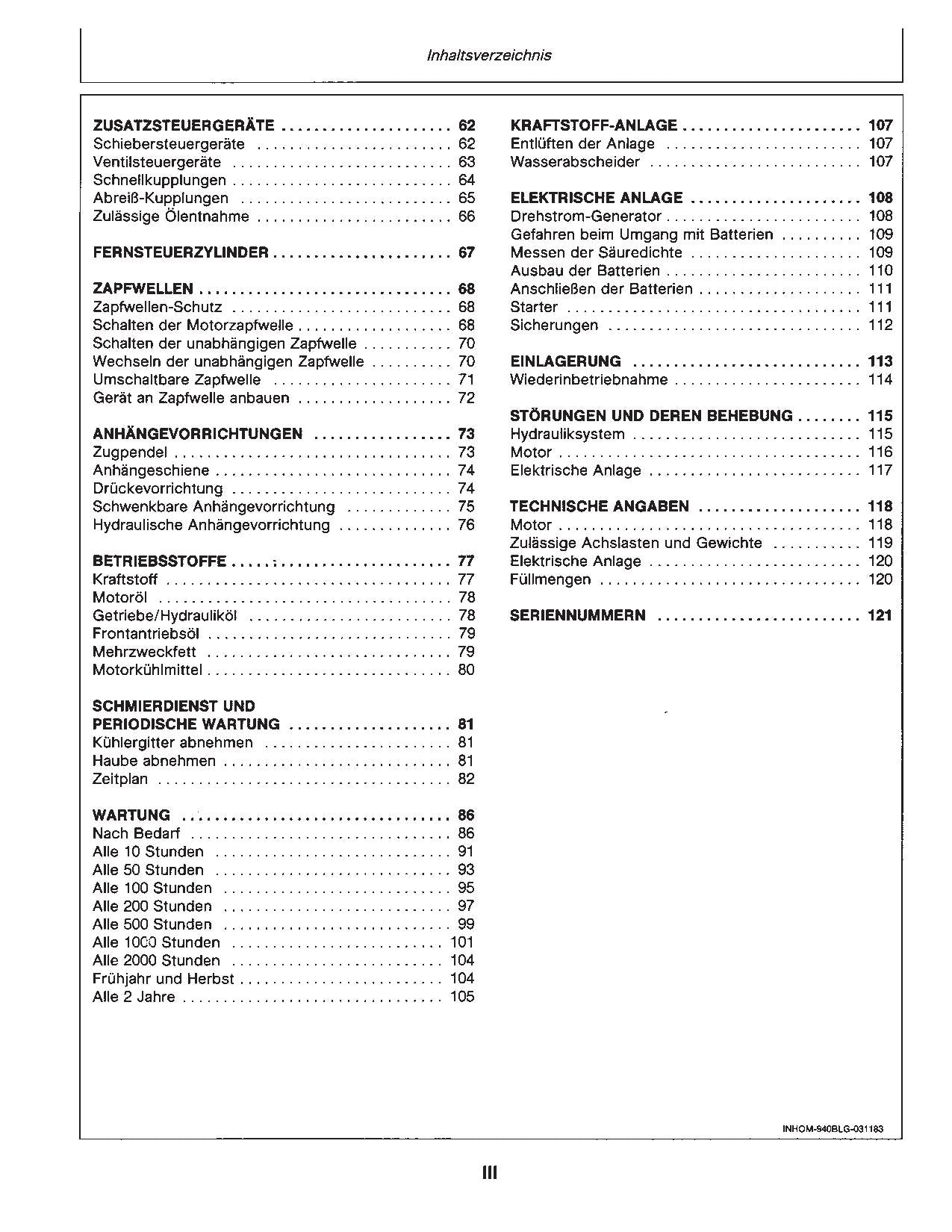 JOHN DEERE 940 1040 1140 TRAKTOR BETRIEBSANLEITUNG