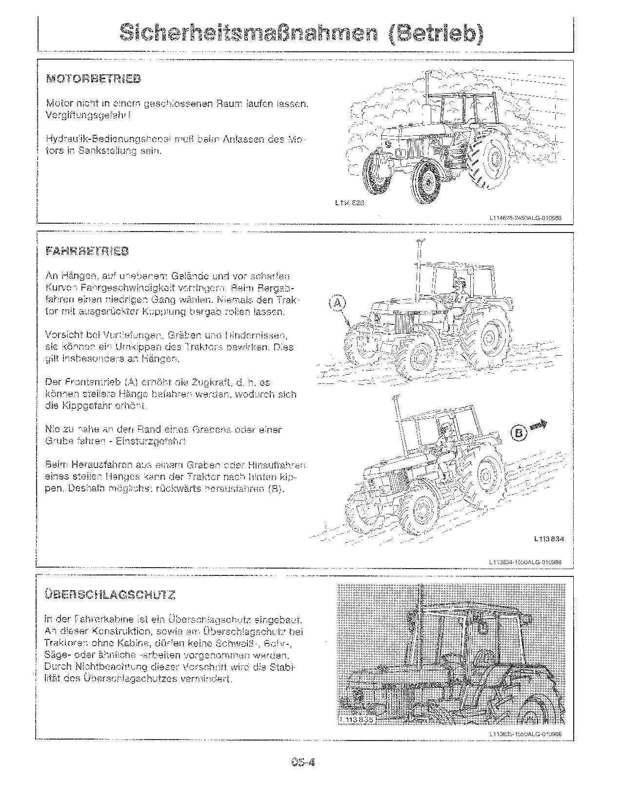 JOHN DEERE 1550 1750 1850 TRAKTOR BETRIEBSANLEITUNG