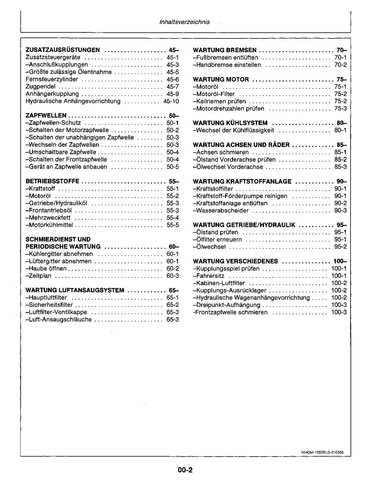 JOHN DEERE 1550 1750 1850 1850N 1950  1950N TRAKTOR BETRIEBSANLEITUNG #1