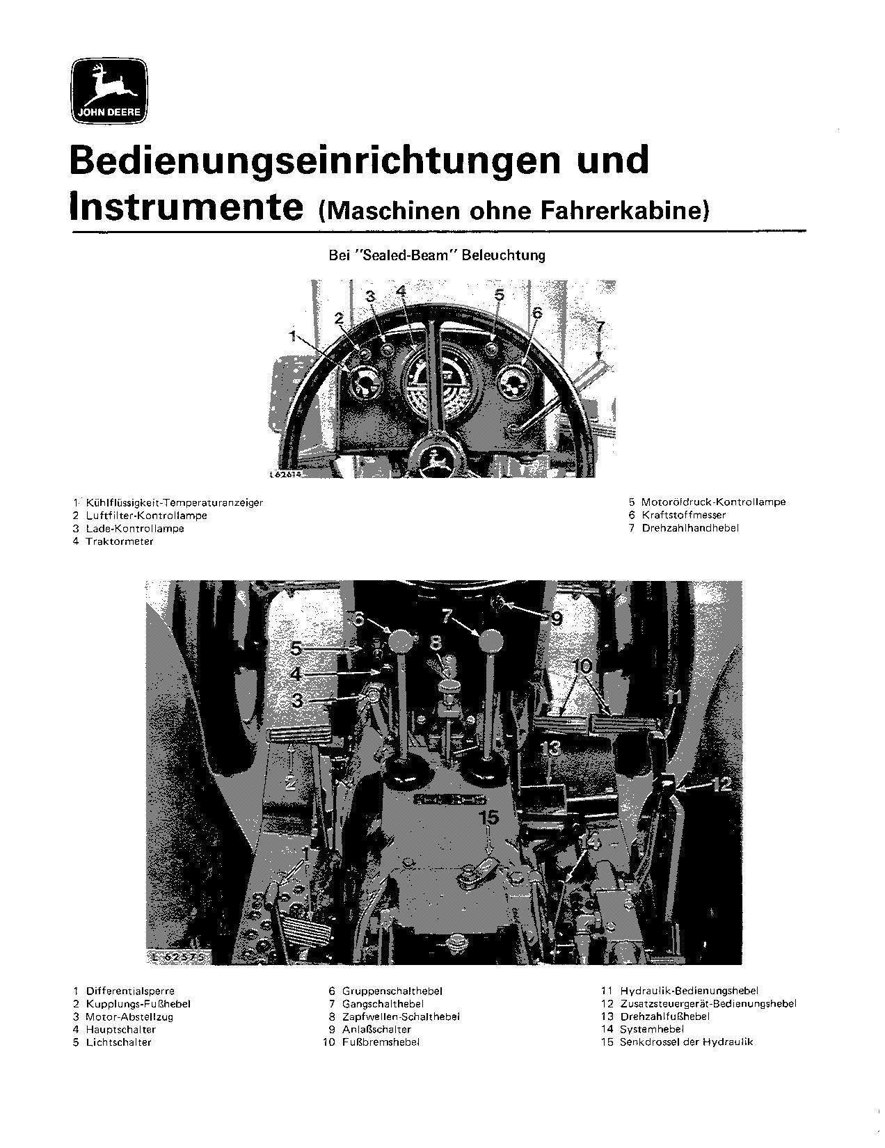 JOHN DEERE 1830 2030 2130 TRAKTOR BETRIEBSANLEITUNG