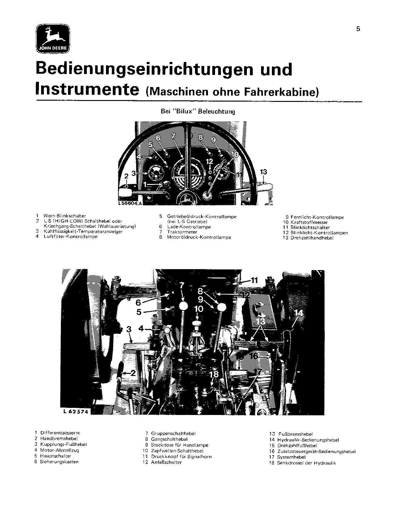 JOHN DEERE 1830 2030 2130 TRAKTOR BETRIEBSANLEITUNG