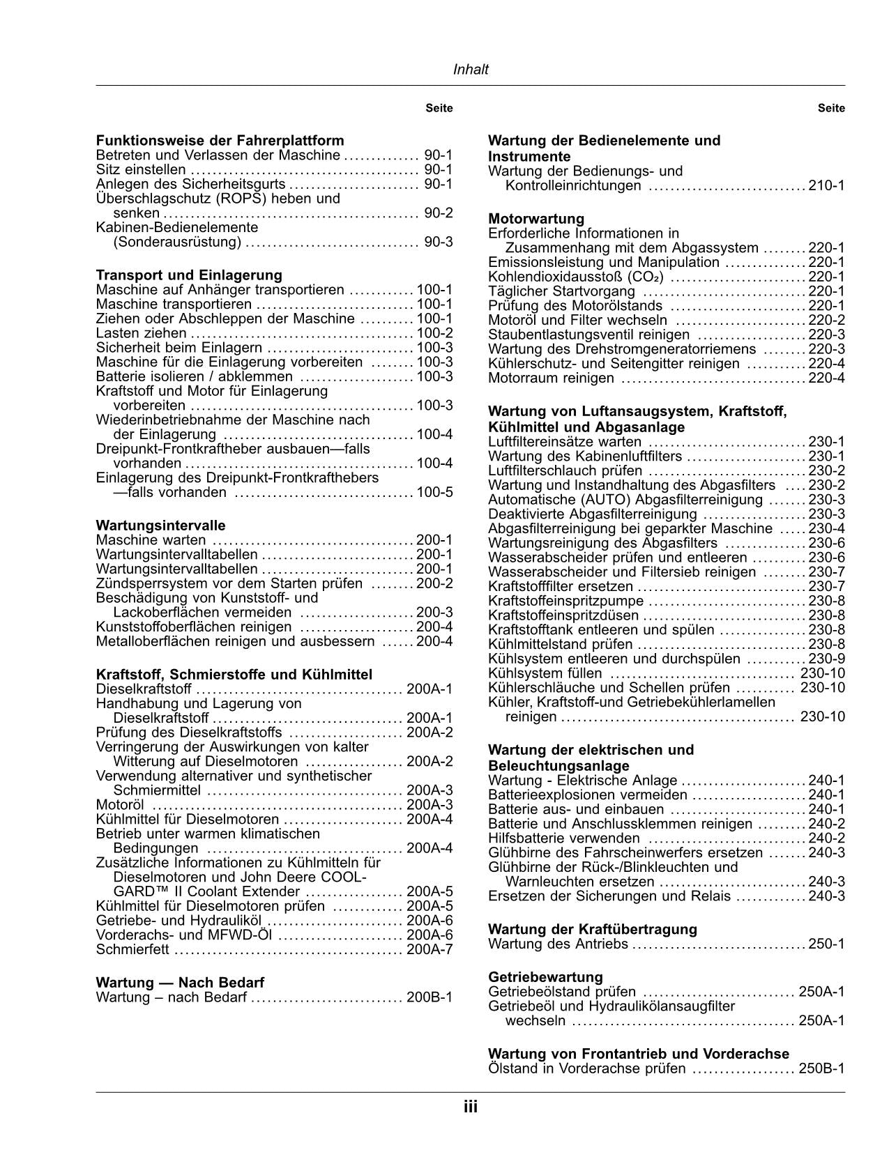 JOHN DEERE 2032R 2038R  2038R  TRAKTOR BETRIEBSANLEITUNG #2