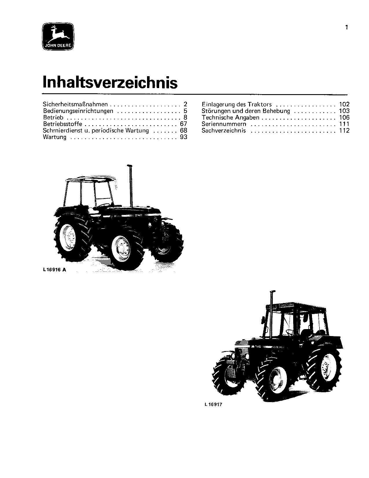 JOHN DEERE 2140 TRAKTOR BETRIEBSANLEITUNG#1