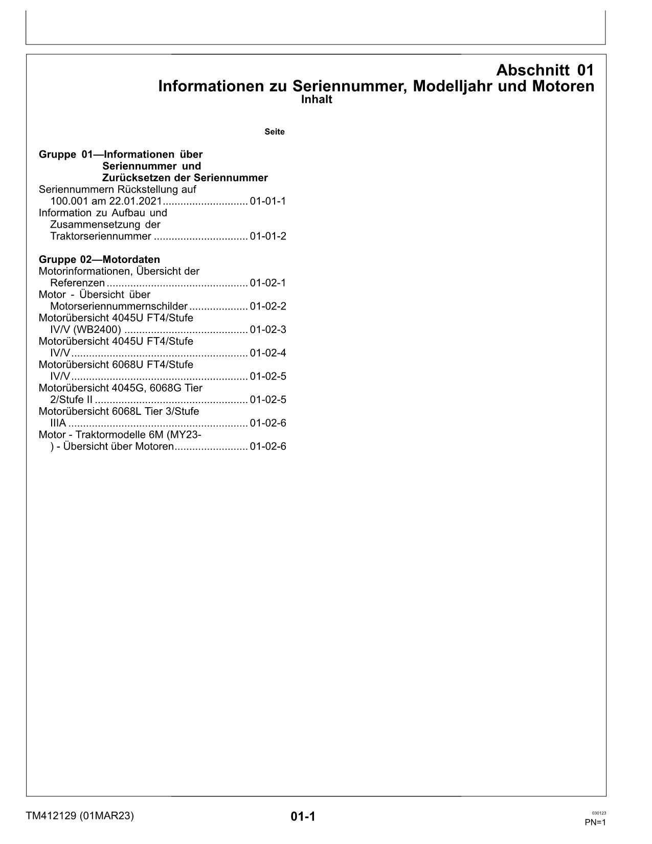 JOHN DEERE 6125M 6145M 6130M 6140M 6110M TRAKTOR REPARATURHANDBUCH