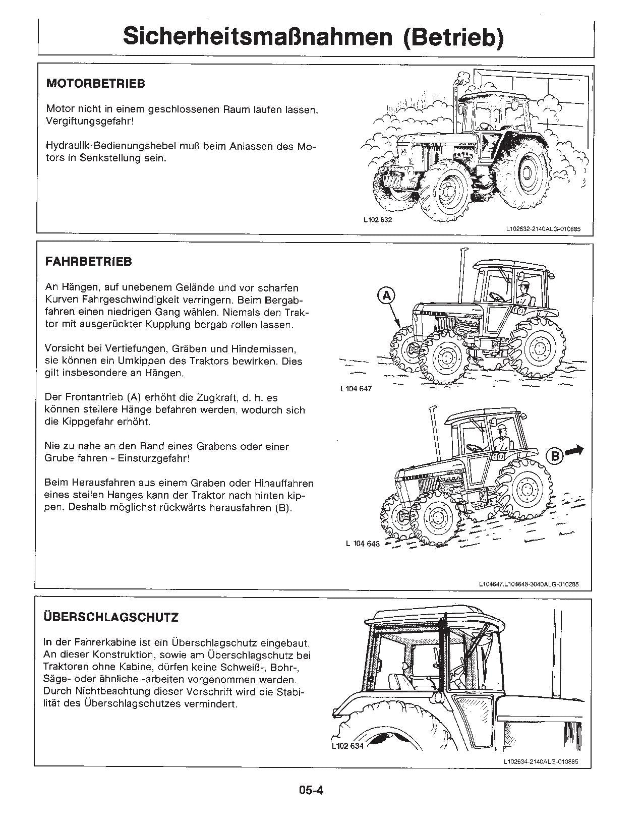 JOHN DEERE 2140 TRAKTOR BETRIEBSANLEITUNG #3