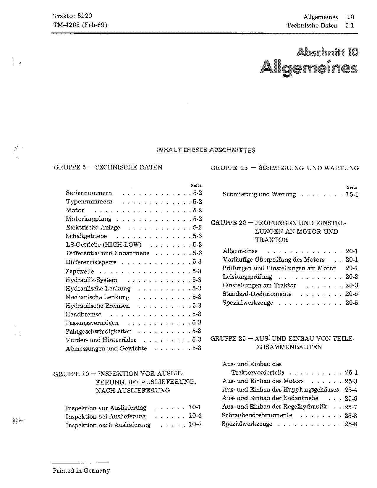 JOHN DEERE 3120 TRAKTOR REPARATURHANDBUCH WERKSTATTHANDBUCH