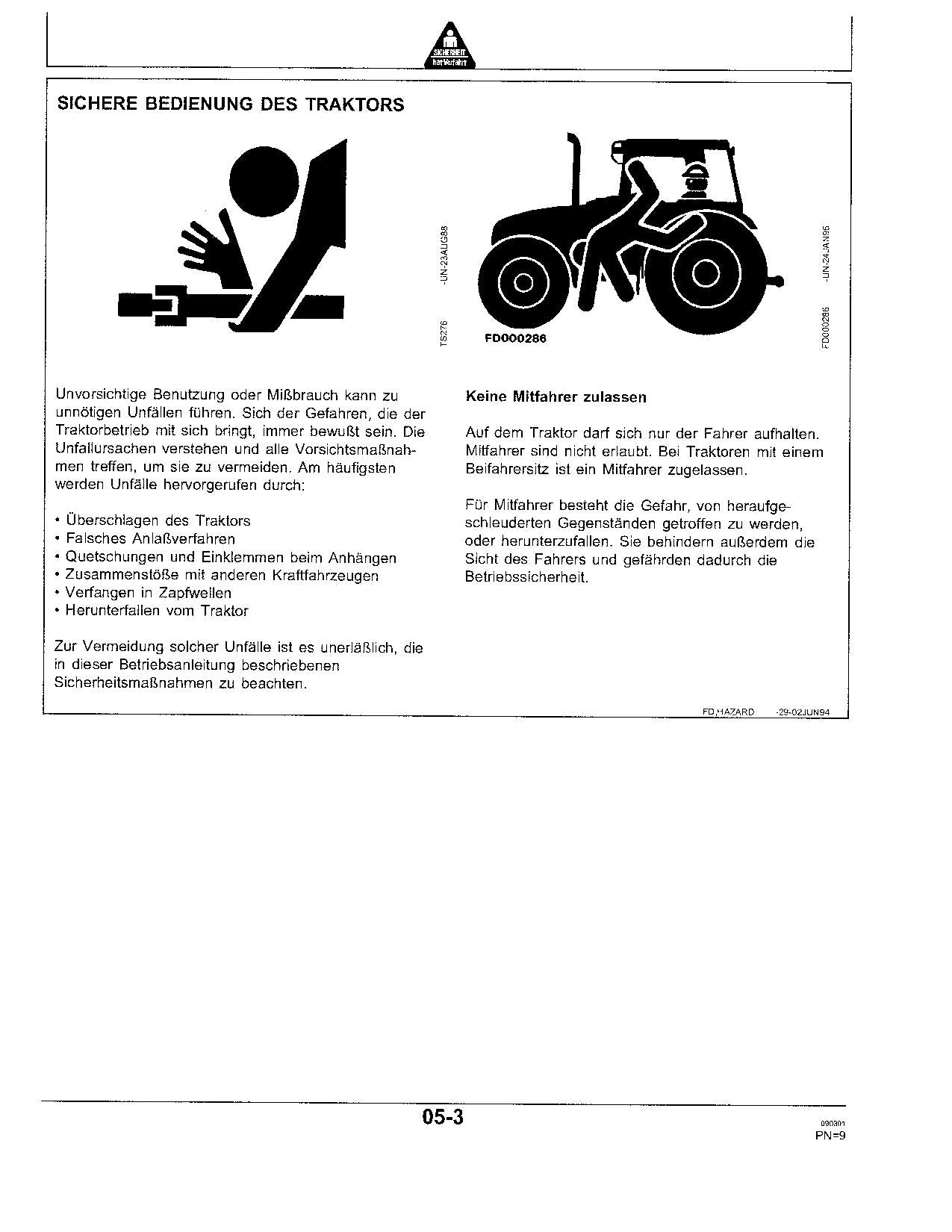 JOHN DEERE 3200X 3300X 3400X TRAKTOR BETRIEBSANLEITUNG