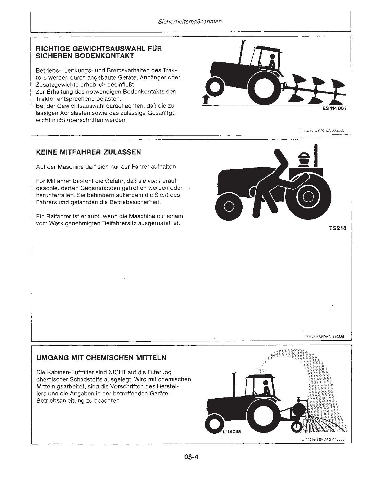 JOHN DEERE 4040S  4240S TRAKTOR BETRIEBSANLEITUNG