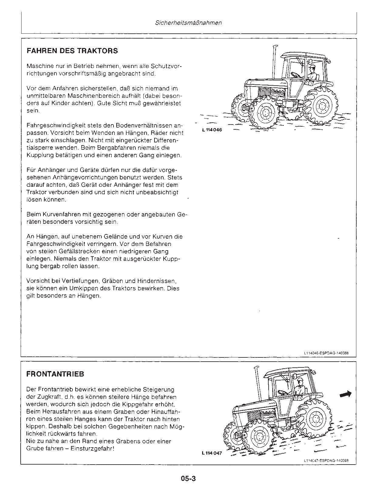 JOHN DEERE 4040S 4240S TRAKTOR BETRIEBSANLEITUNG