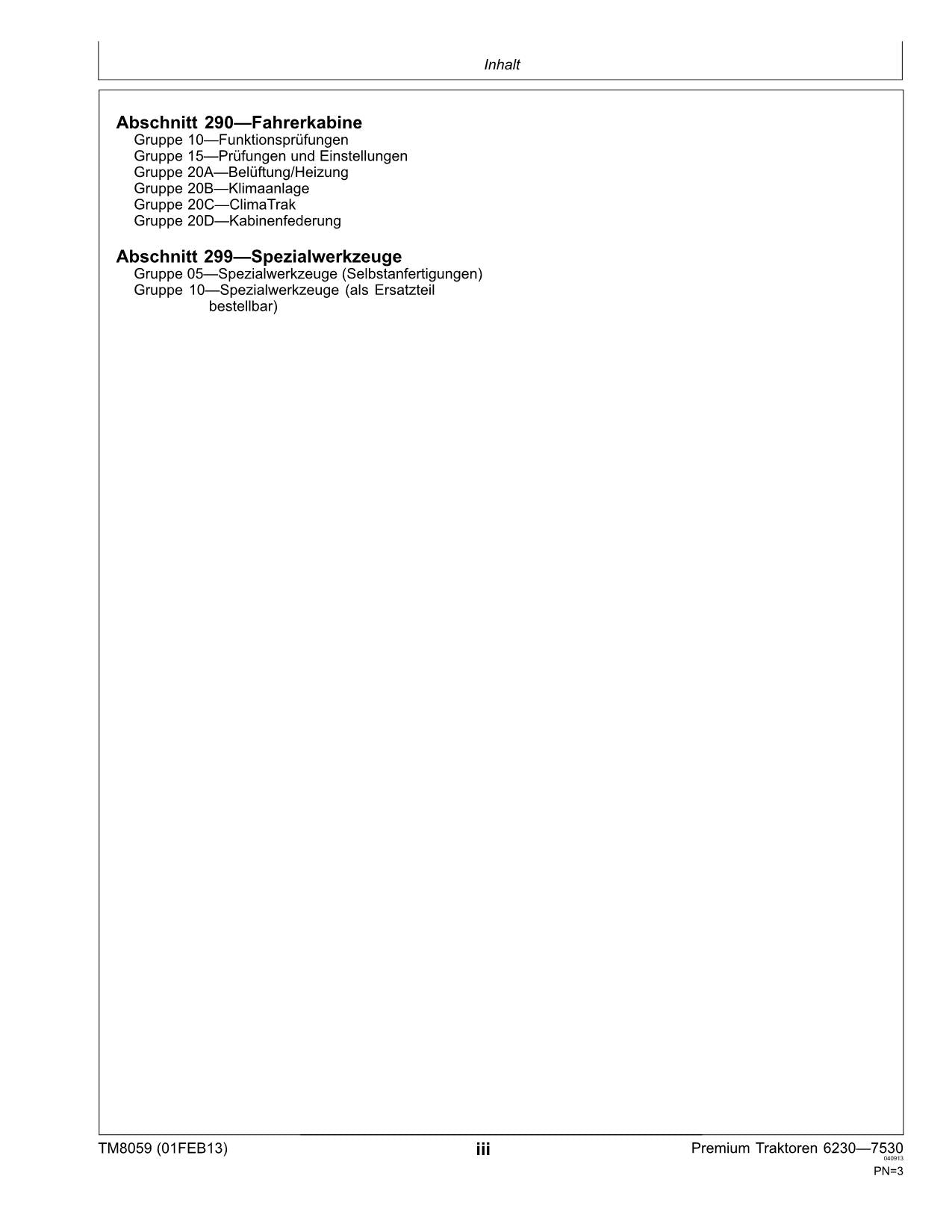 JOHN DEERE 6230 6330 6430 6530 6534 Preiumum TRAKTOR DIAGNOSE REPARATURHANDBUCH