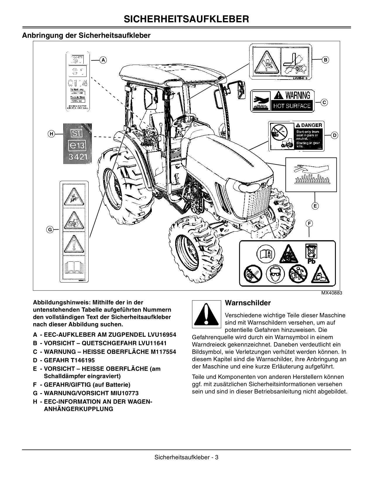 JOHN DEERE 4320 4520 4720 TRAKTOR BETRIEBSANLEITUNG #2