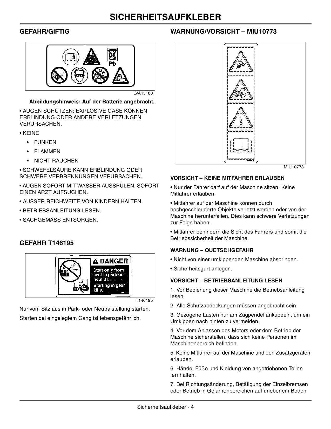 JOHN DEERE 4320 4520 4720 TRAKTOR BETRIEBSANLEITUNG #2