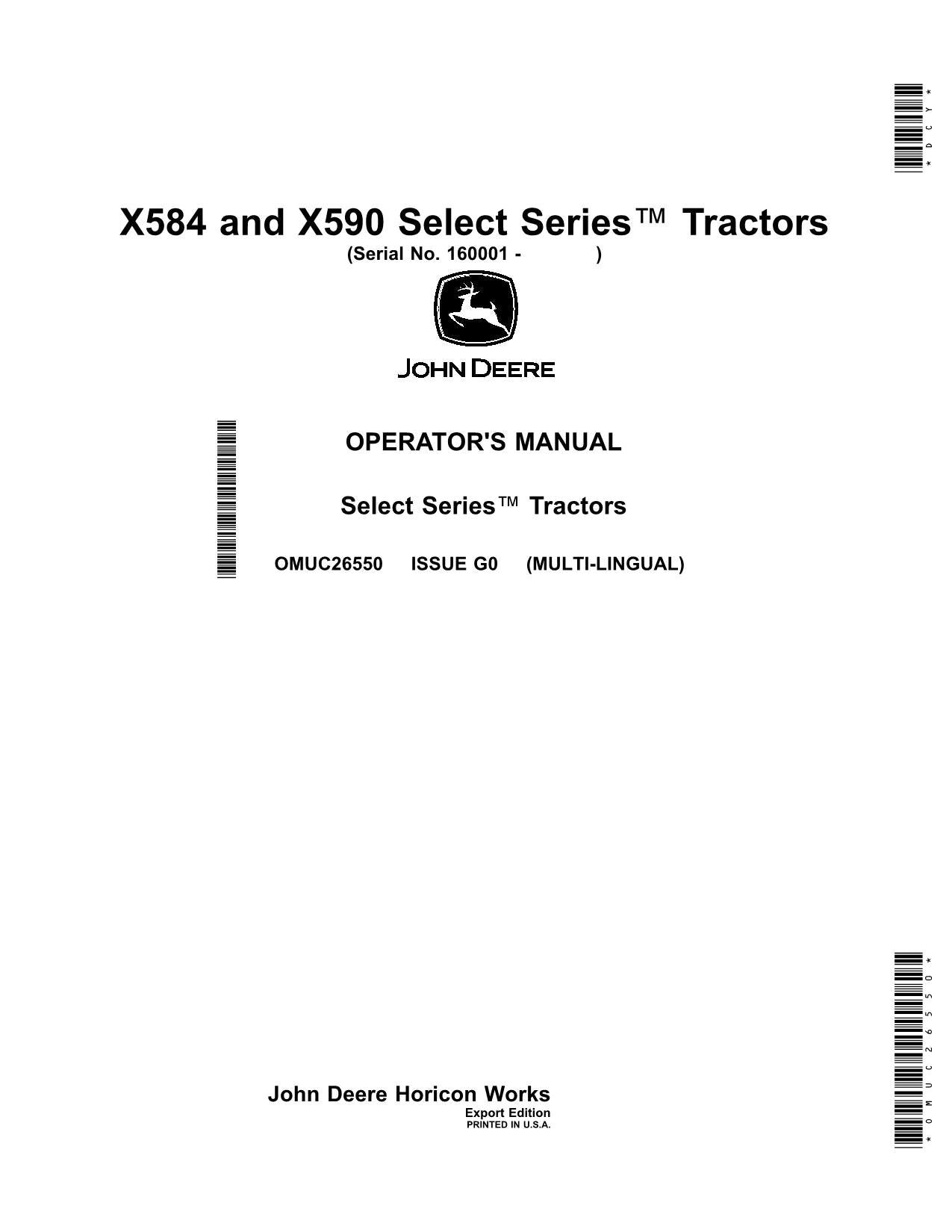 JOHN DEERE X584 X590 TRAKTOR BETRIEBSANLEITUNG #6