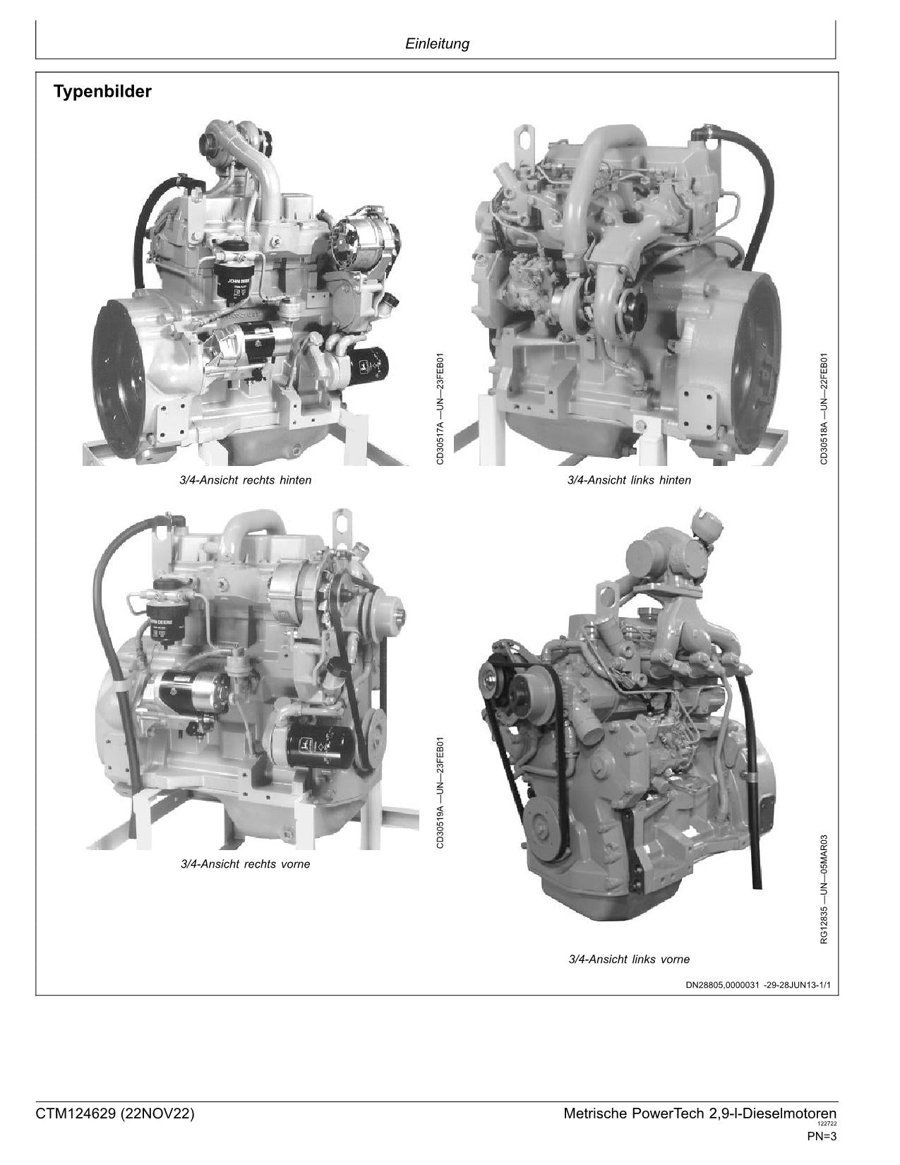 JOHN DEERE 2.9L MOTOR REPARATURHANDBUCH WERKSTATTHANDBUCH