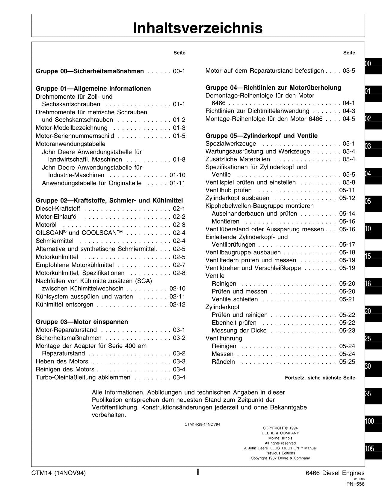 JOHN DEERE 6466 SERIES 400 MOTOR REPARATURHANDBUCH WERKSTATTHANDBUCH