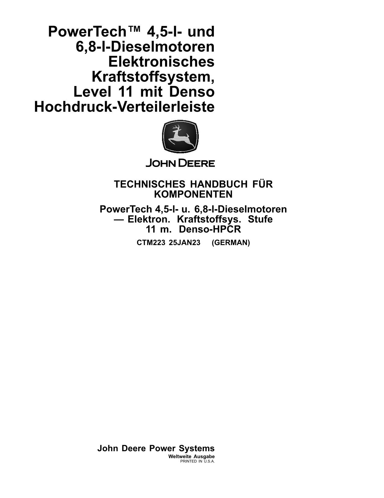 JOHN DEERE 4.5L 4045 6.8L 6068 MOTOR REPARATURHANDBUCH WERKSTATTHANDBUCH #1