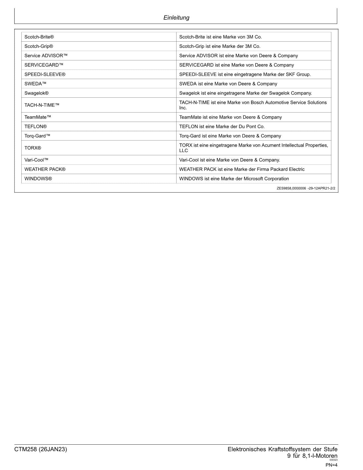 JOHN DEERE 8.1L MOTOR REPARATURHANDBUCH WERKSTATTHANDBUCH