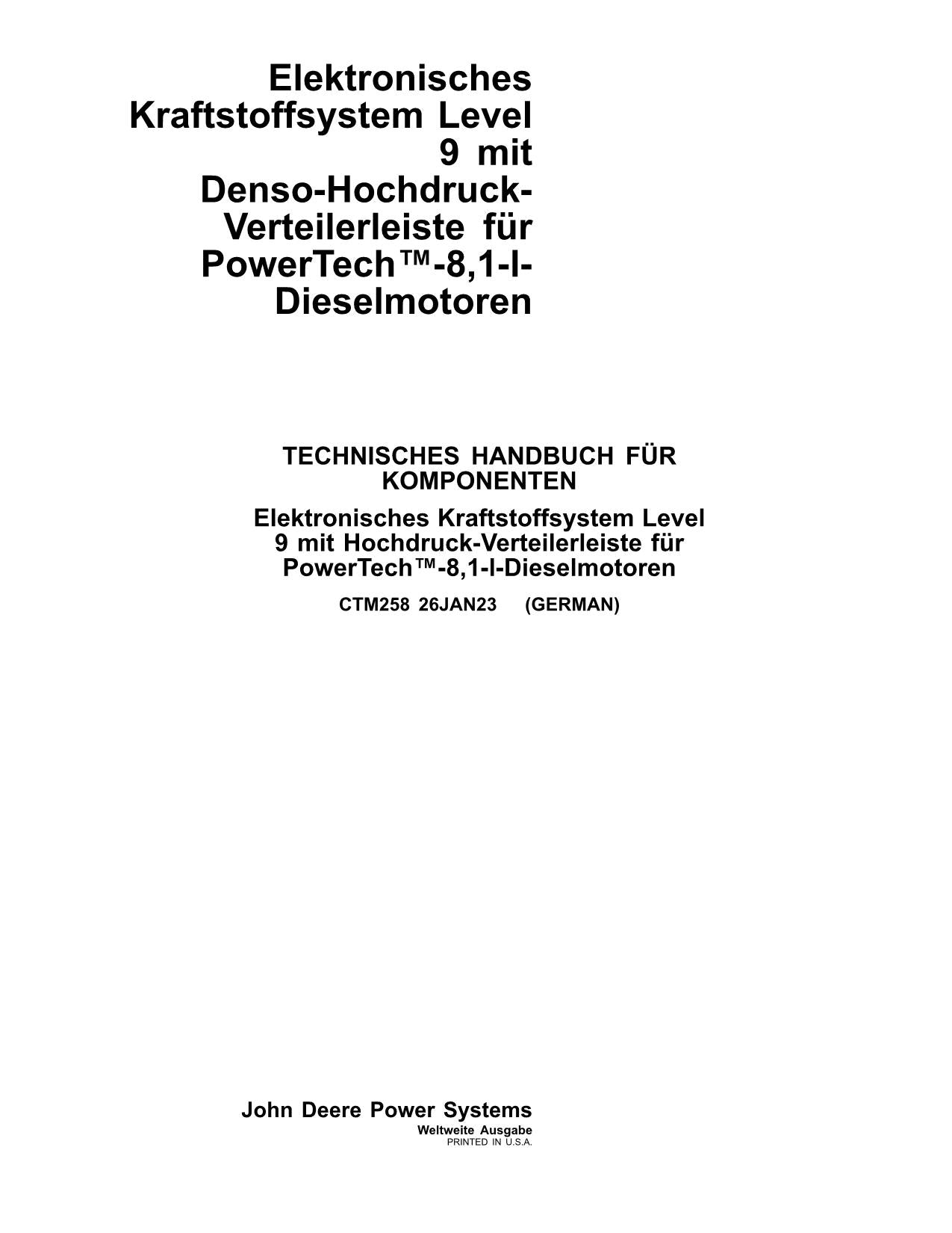 JOHN DEERE 8.1L MOTOR REPARATURHANDBUCH WERKSTATTHANDBUCH