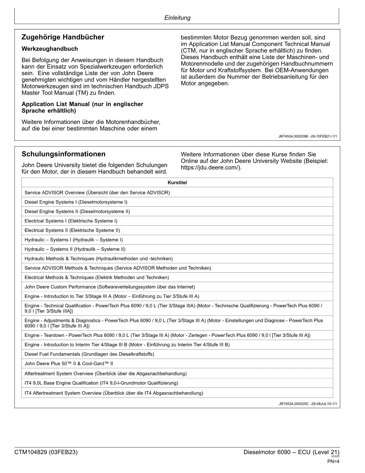 JOHN DEERE 6090 9.0L MOTOR REPARATURHANDBUCH WERKSTATTHANDBUCH #1