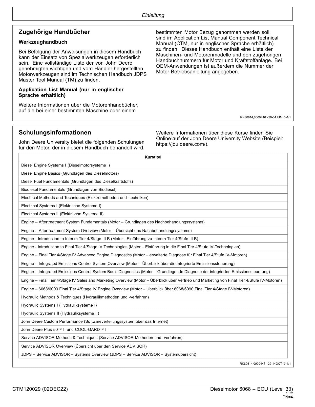 JOHN DEERE 6068 6.8L MOTOR REPARATURHANDBUCH WERKSTATTHANDBUCH #3