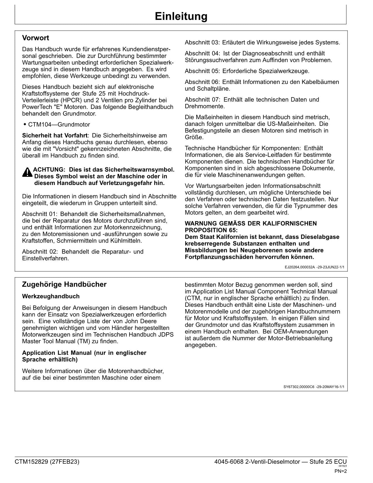 JOHN DEERE 4045 6068 4.5L 6.8L 25 ECU MOTOR REPARATURHANDBUCH WERKSTATTHANDBUCH