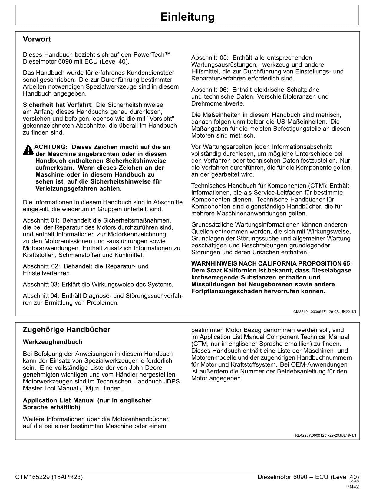 JOHN DEERE 6090 6090WG501 ECU LEVEL 41 MOTOR REPARATURHANDBUCH WERKSTATTHANDBUCH