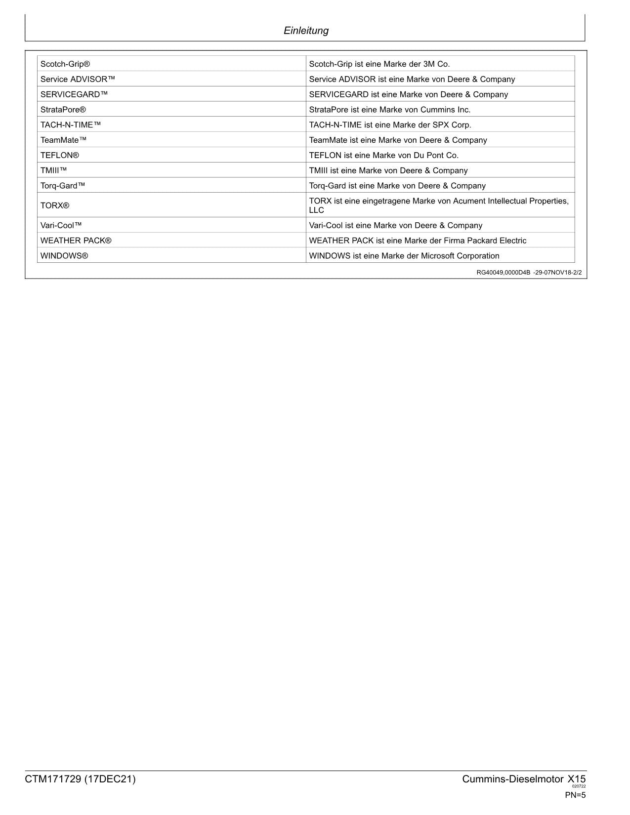 JOHN DEERE 9R 640 QSX15 9RX 640 9R 640 MOTOR REPARATURHANDBUCH WERKSTATTHANDBUCH