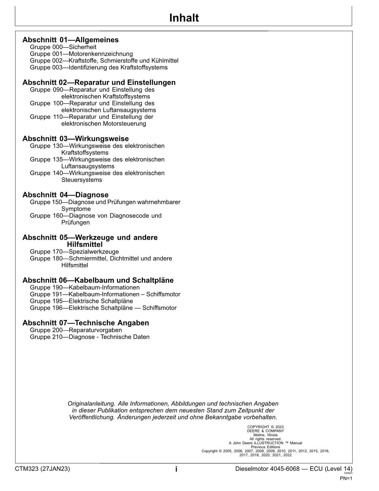 JOHN DEERE 4045 6068 4.5L 6.8L MOTEUR REPARATURHANDBUCH WERKSTATTHANDBUCH