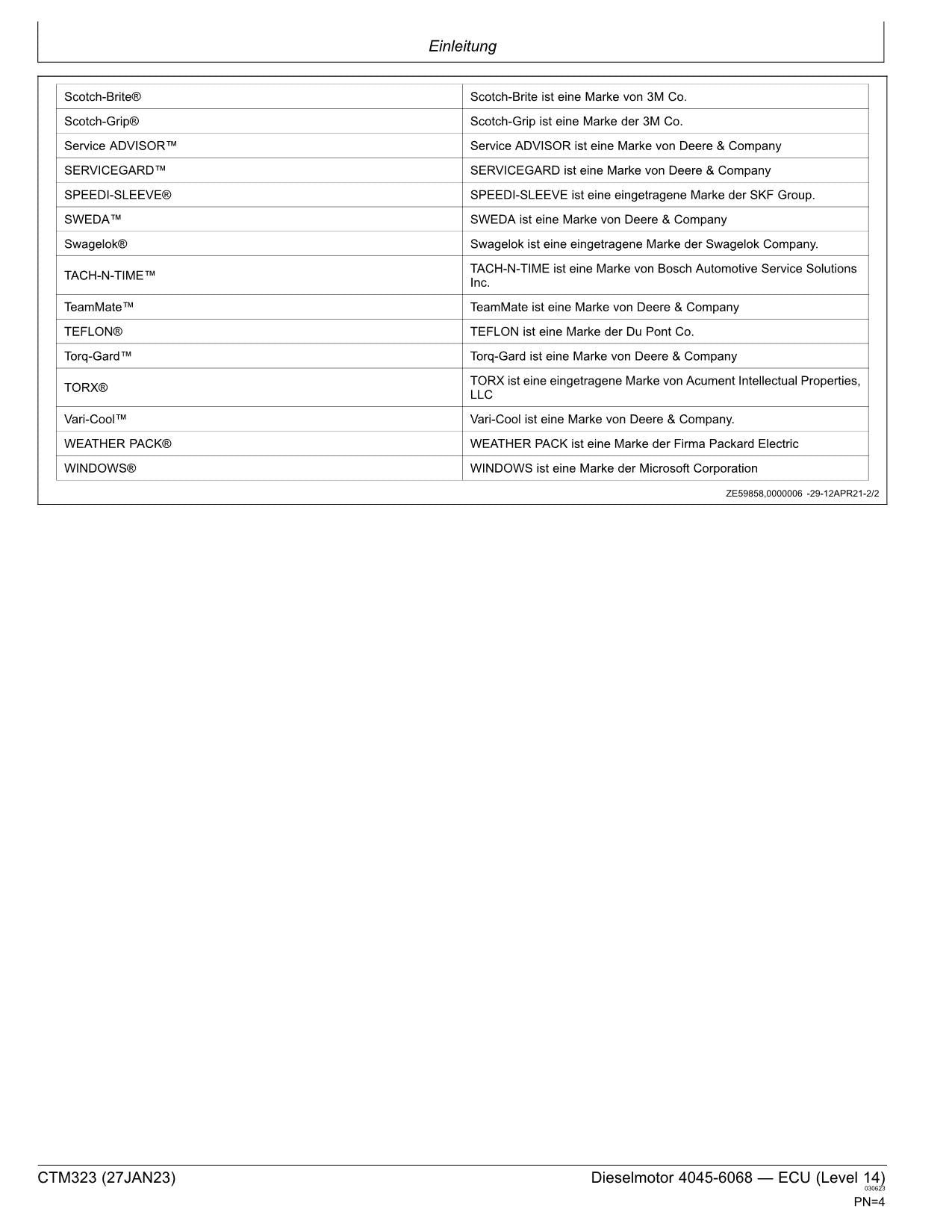 JOHN DEERE 4045 6068 4.5L 6.8L MOTEUR REPARATURHANDBUCH WERKSTATTHANDBUCH