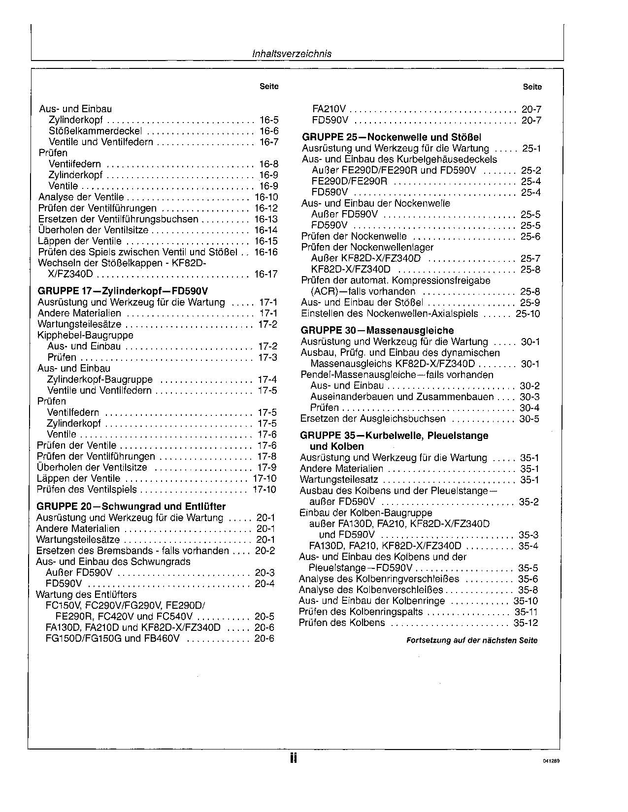 JOHN DEERE 3K KAWASAKI MOTOR REPARATURHANDBUCH WERKSTATTHANDBUCH