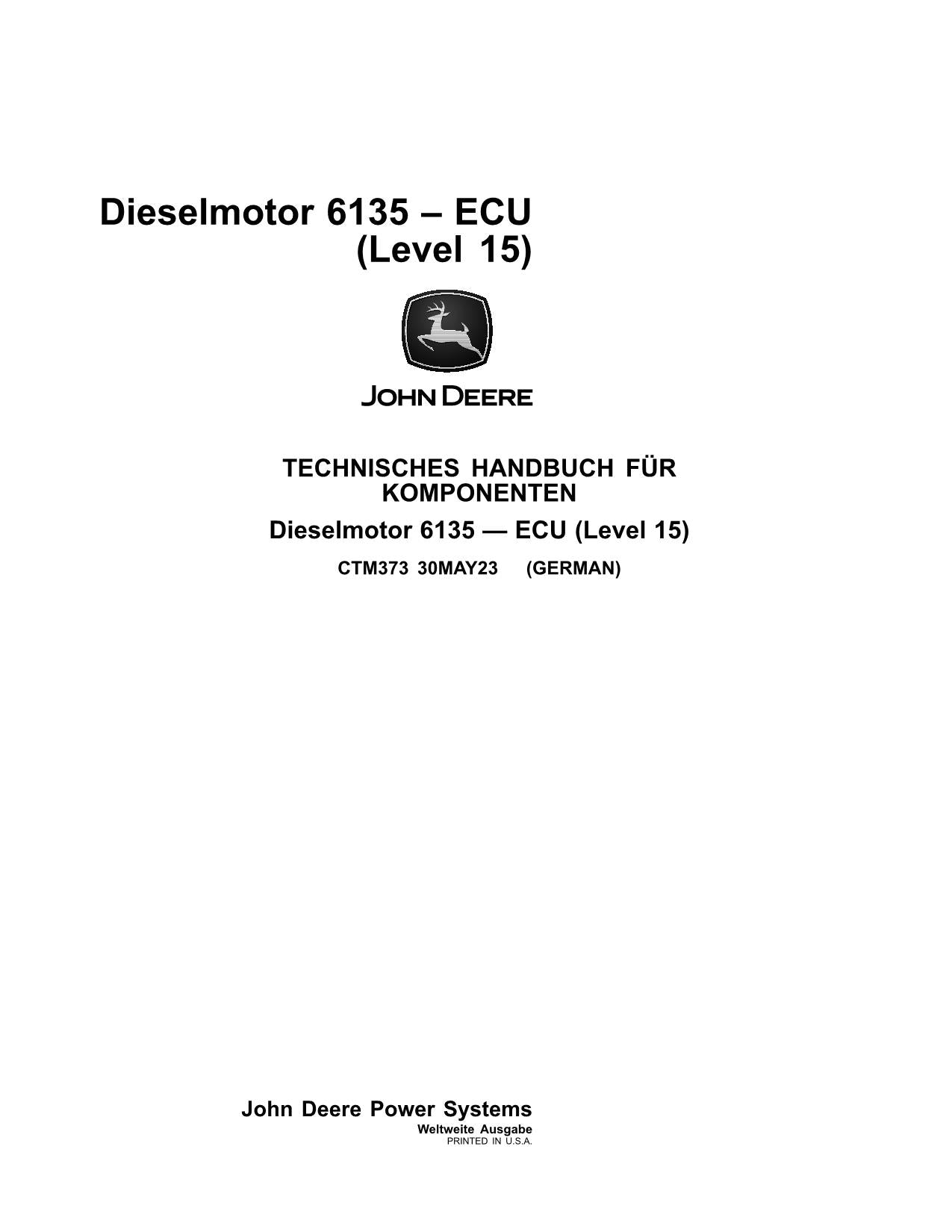 JOHN DEERE 13.5L 6135 MOTOR REPARATURHANDBUCH WERKSTATTHANDBUCH