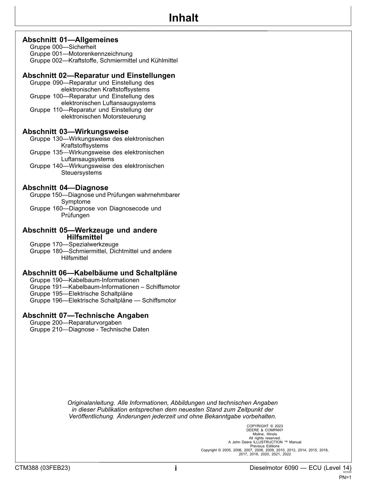 JOHN DEERE 6068 6090 9.0L MOTEUR REPARATURHANDBUCH WERKSTATTHANDBUCH #2