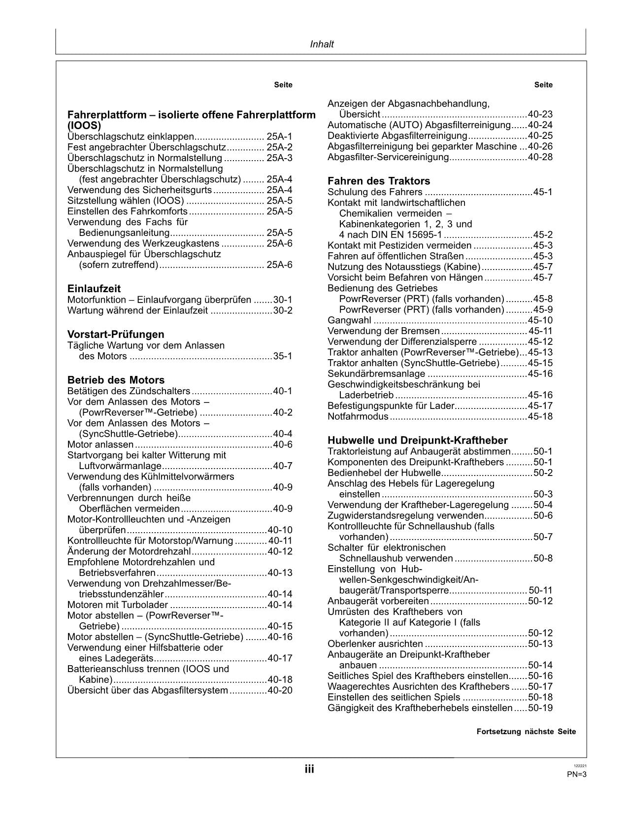 JOHN DEERE 5050E 5058E 5067E 5075E TRAKTOR BETRIEBSANLEITUNG #2