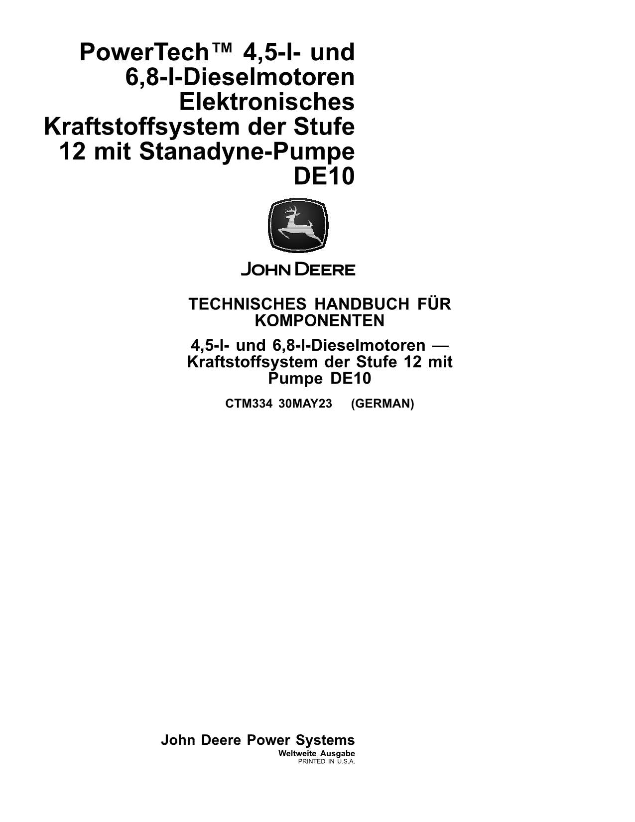 JOHN DEERE 4.5L 6.8L 4045 6068 MOTOR REPARATURHANDBUCH WERKSTATTHANDBUCH #2