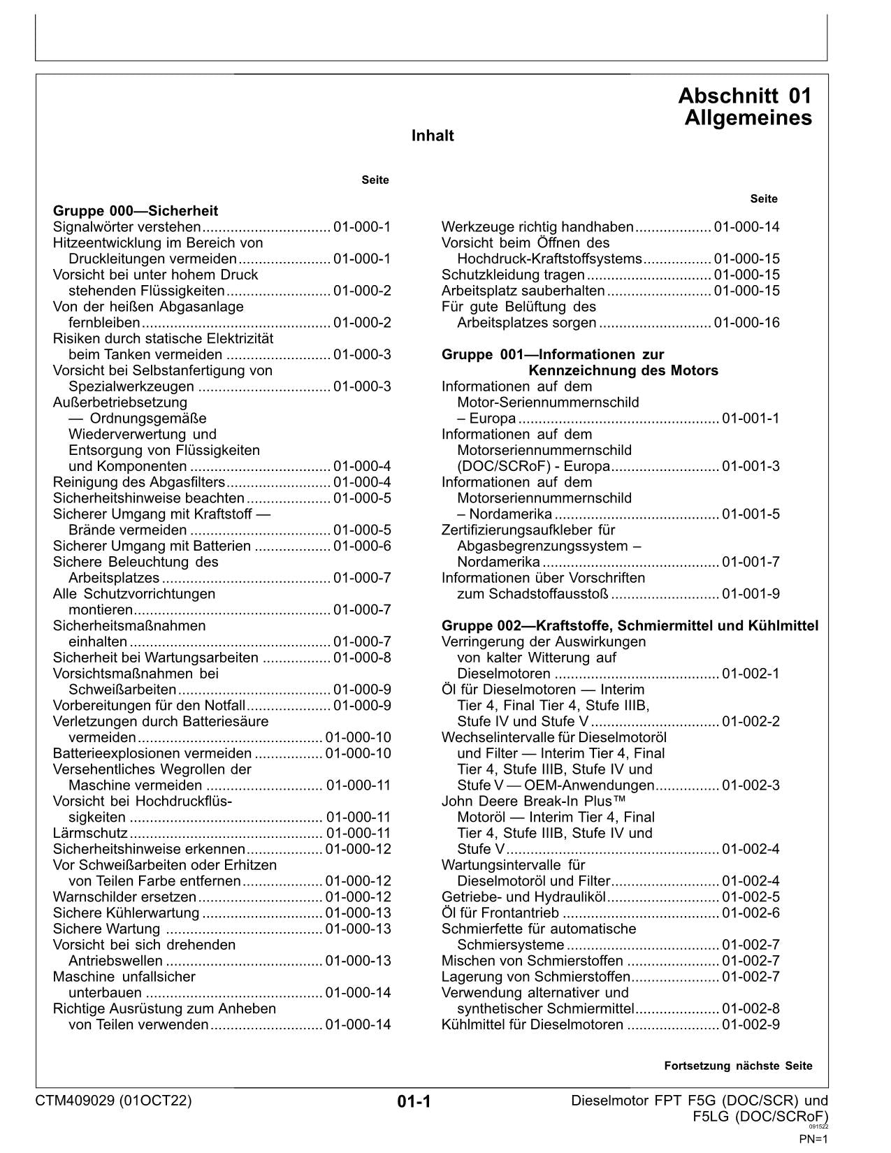 JOHN DEERE MOTOR FPT F5G F5LG DOC SCR REPARATURHANDBUCH