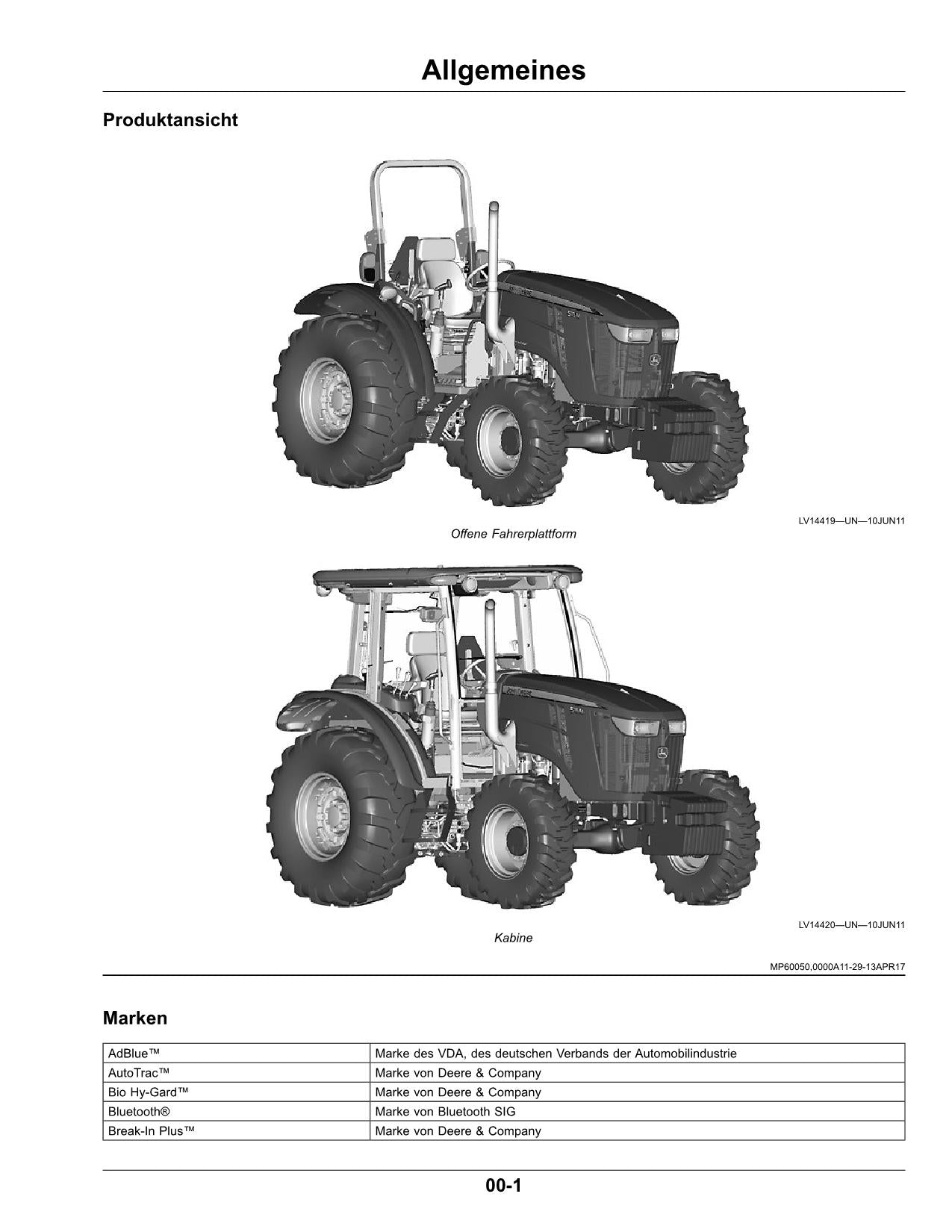 JOHN DEERE 5090M 5100M 5115M  TRAKTOR BETRIEBSANLEITUNG #2