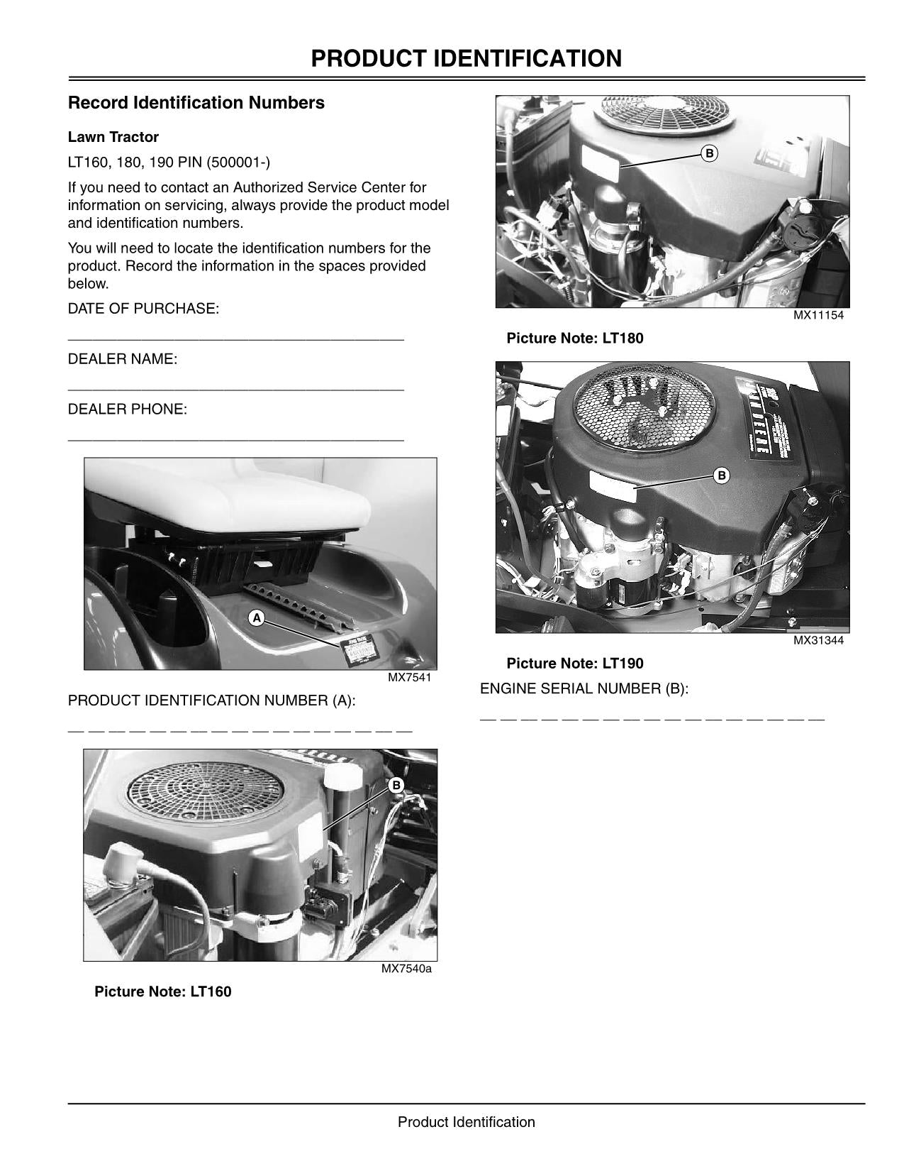 JOHN DEERE LT160 LT180 LT190 TRAKTOR BETRIEBSANLEITUNG