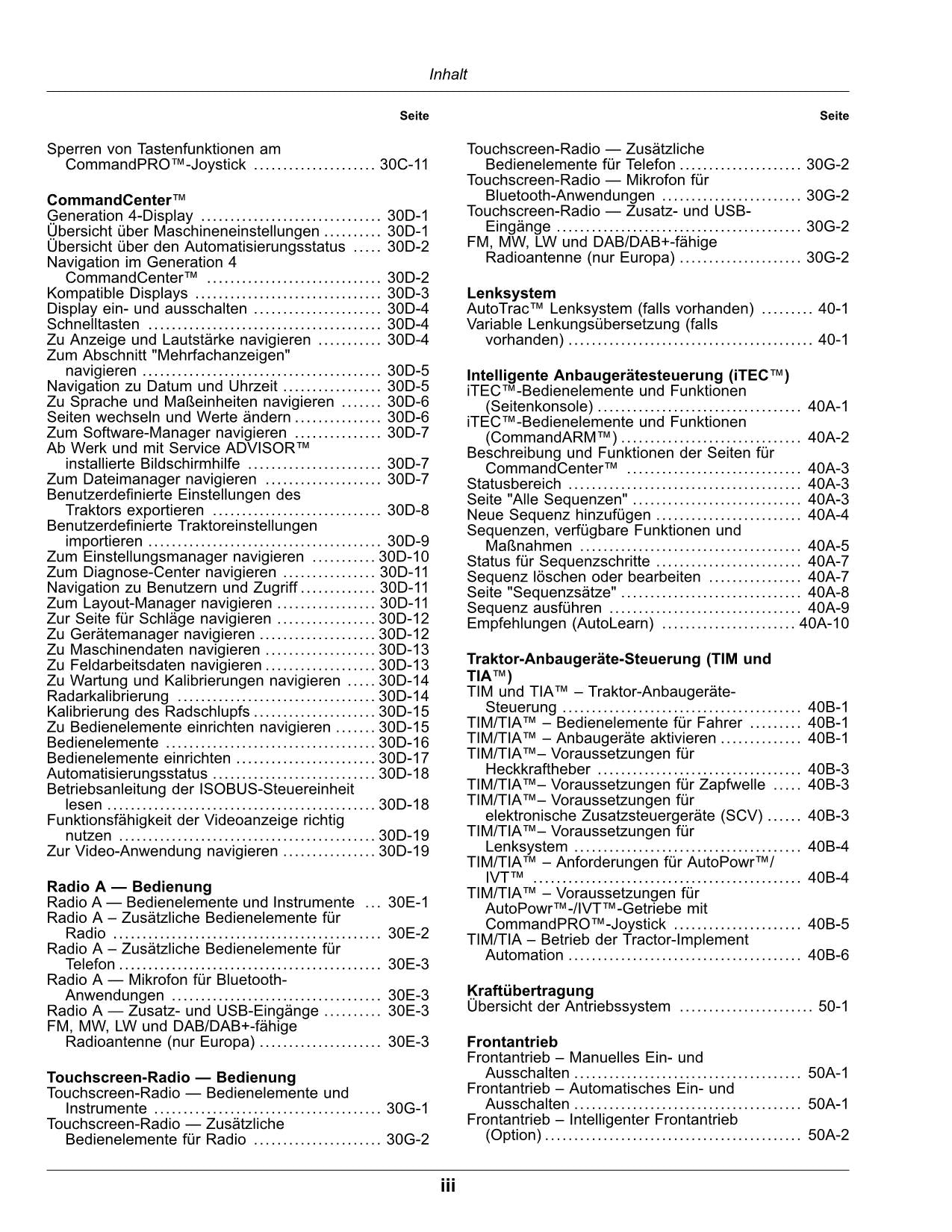 JOHN DEERE 6R 145 155 165 175 185 195 215 TRAKTOR BETRIEBSANLEITUNG