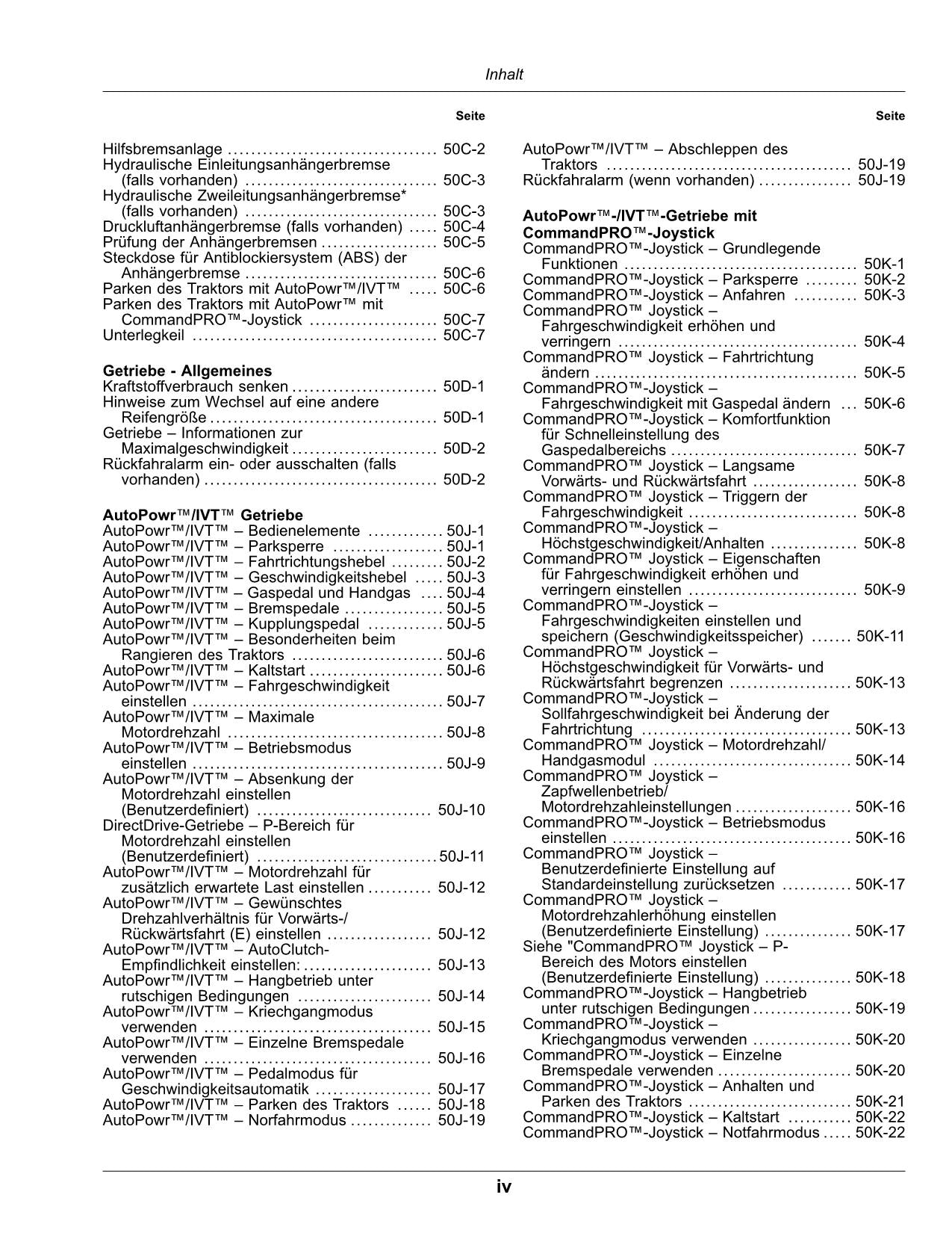 JOHN DEERE 6R 230 250 TRAKTOR BETRIEBSANLEITUNG