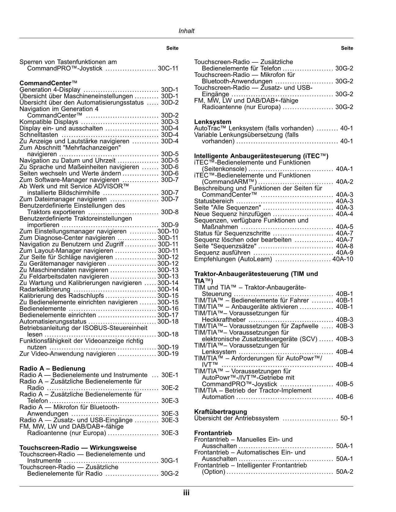 JOHN DEERE 6R 110 120 130 140 150 TRAKTOR BETRIEBSANLEITUNG