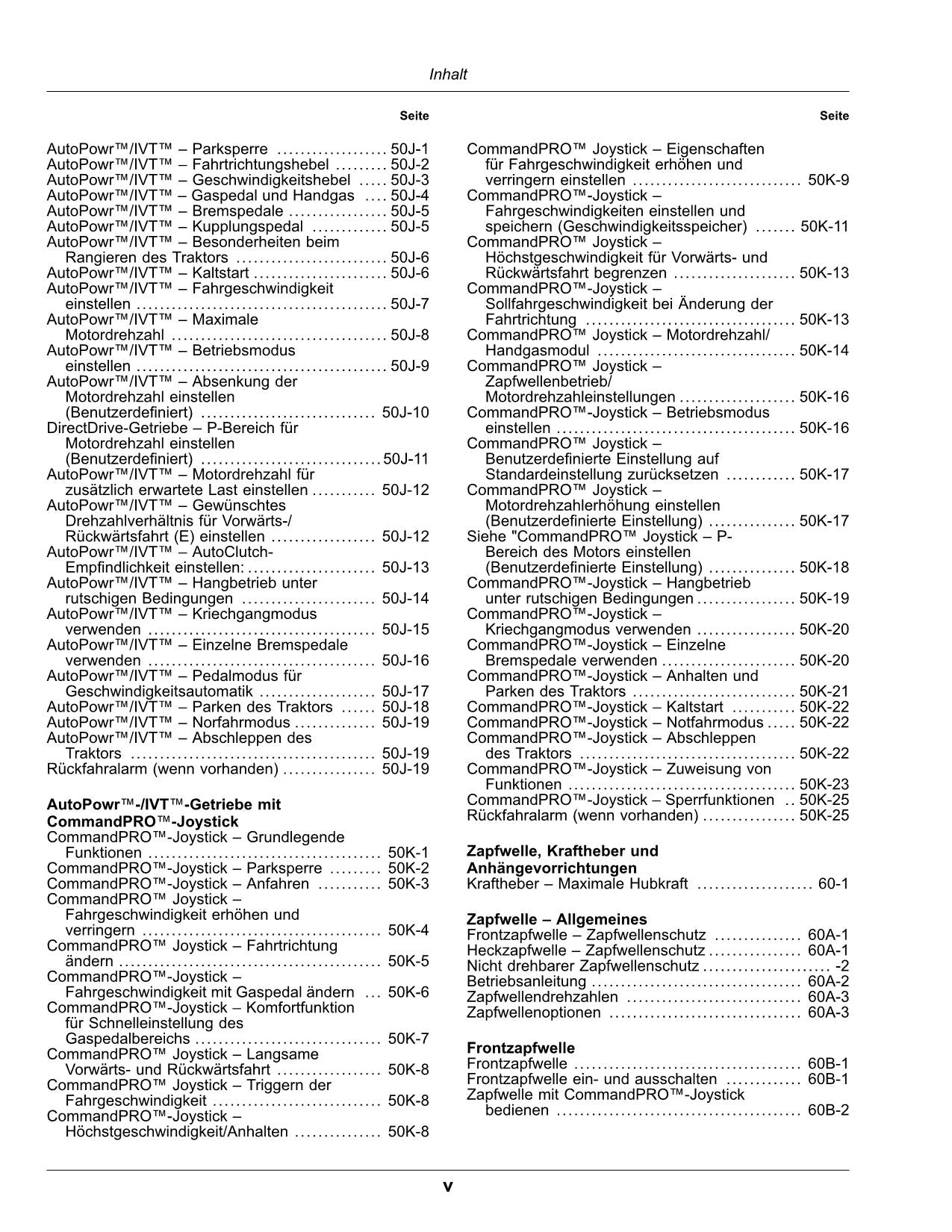 JOHN DEERE 6R 110 120 130 140 150 TRAKTOR BETRIEBSANLEITUNG