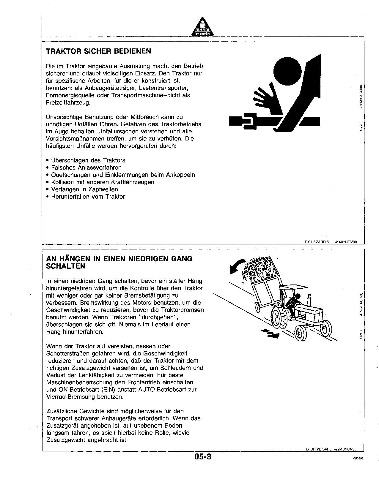 JOHN DEERE 8560 8760 8960 TRAKTOR BETRIEBSANLEITUNG