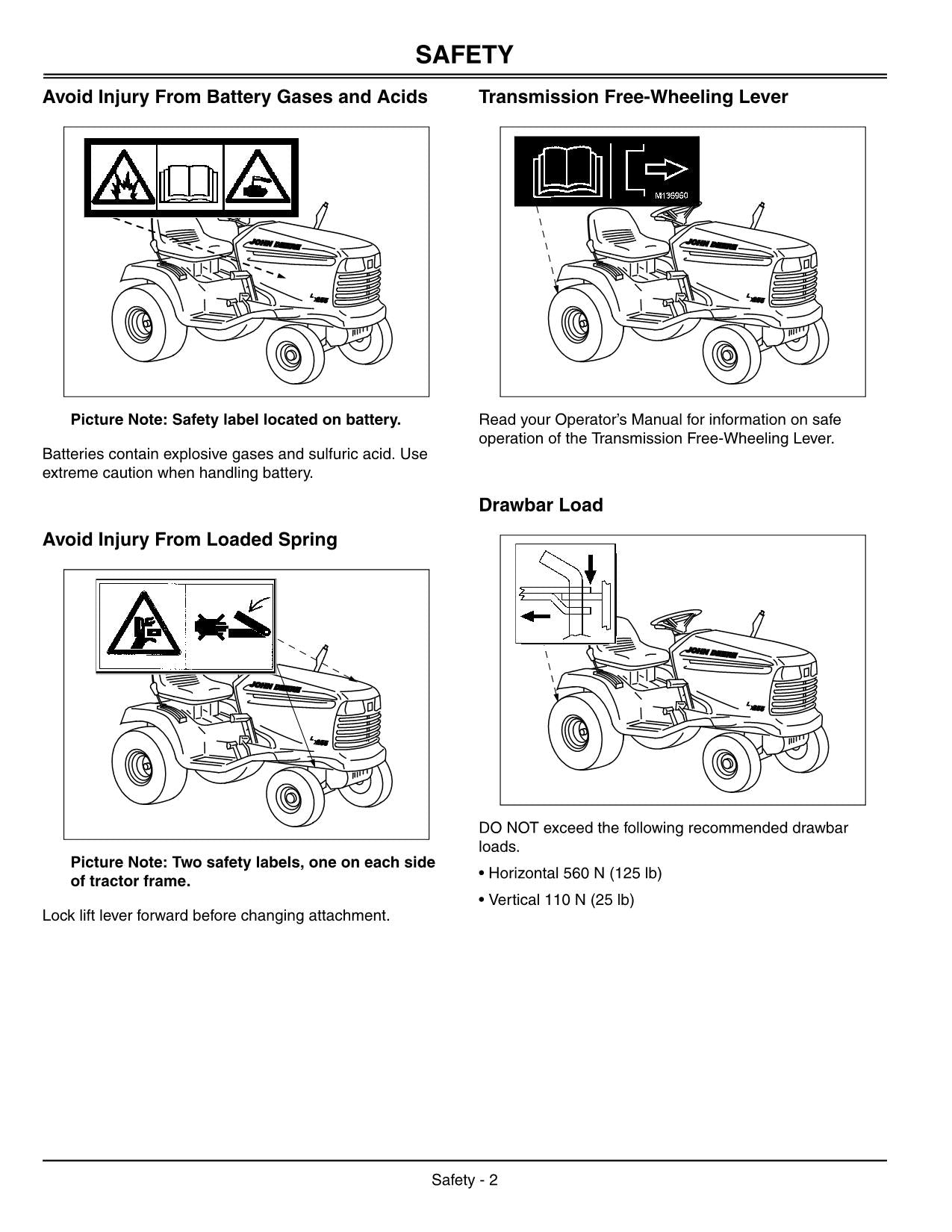 JOHN DEERE LX277 LX279 TRAKTOR BETRIEBSANLEITUNG