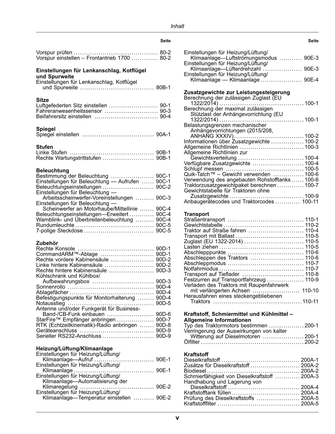 JOHN DEERE 8RX 310 340 370 410 TRAKTOR BETRIEBSANLEITUNG