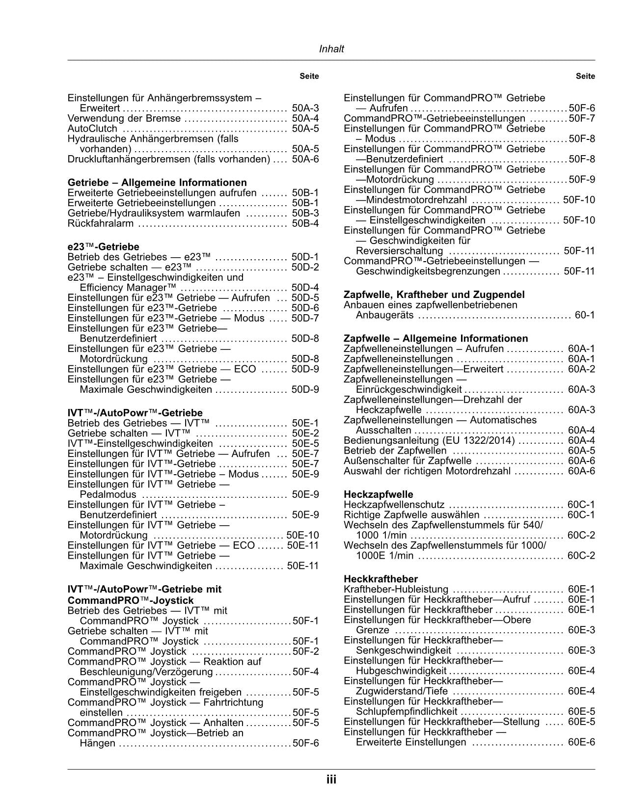 JOHN DEERE 8RX 310 340 370 410 TRAKTOR BETRIEBSANLEITUNG